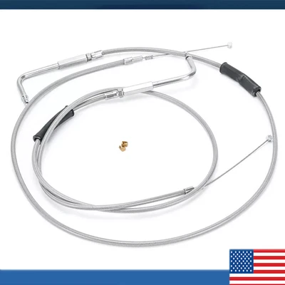 Juegos de cables de acelerador y ralentí de 42" para manillar Harley Davidson 16"-18"" 56579-02A Foto 1 de 4