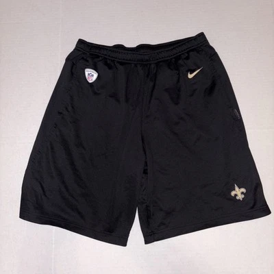 Black New Orleans Saints Nike NFL On Field Training Gym Shorts Mens Medium  - Image 1 of 4