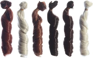 6PCS Curly Hair Synthetic High Temperature Wefts Rerooting BJD Barbie 1/6 Dolls - Picture 1 of 3