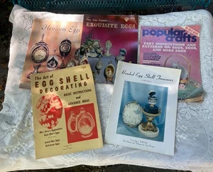 Lot 5 Eggeury Egg Crafts Books Heirloom Beaded + Popular Crafts Magazine Mtg - Picture 1 of 7
