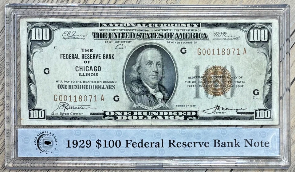 1929 $100 US FEDERAL RESERVE NOTE, CHICAGO, ILLINOIS FR# 1880G, XF+ NOTE - Image 1 of 4
