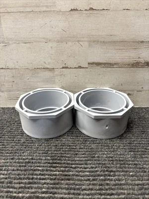 Lot of 2 Cantex 5142227 Conduit Fitting Reducer, 4 In X 3 In, Glue, Pvc,