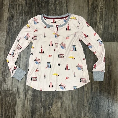 Kate Spade 粉色冬季睡衣上衣 XS 码城市景观追求冬季  — 第 1/4 张图片