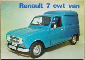 RENAULT 7 cwt VAN Sales Brochure July 1972 - Picture 1 of 2