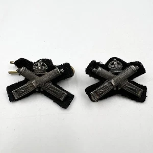 WW1 Machine Gun Corps Officers Silver Original Collar Badges J&Co - Picture 1 of 3