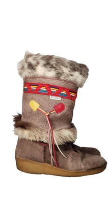 Botas de esquí de invierno de piel de cabra vintage TECNICA Apres cabina Italia 39 EU - US 8,5/9 Foto 1 de 4