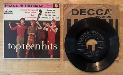 ROCK 45 7" EP TOP TEEN HITS BRENDA LEE KALIN TWINS BILL HALEY THE FOUR ACES - Image 1 of 2