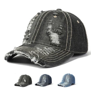 Men's Individual Denim Driver Baseball Hat Casquette Trucker Duckbill Visor Cap - Foto 1 di 7