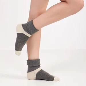 2 Paar Alpaka-Wollsocken für Damen, thermisch warme Crew Merinowolle Bettsocken - Bild 1 von 35