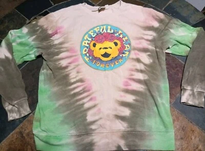 Grateful Dead Womens Large Pullover Sweatshirt Tie Dye Logo Forever Bear Graphic - Image 1 of 4