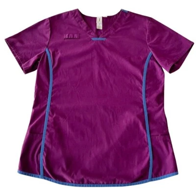 Womens Urbane Sport Medium Purple Blue Scrub Top Medical - Image 1 of 4