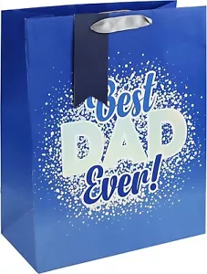 Bolsa de regalo del Día del Padre MEJOR PAPÁ NUNCA bolsa de regalo de cumpleaños mediana/grande/bolsa de botella - Imagen 1 de 1