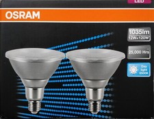 2 x OSRAM LED PAR38 Floodlight Globes Bulbs 12W 240V E27 Cool Daylight 6500K