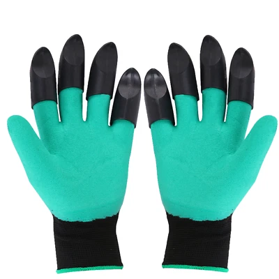 Gardening Digging Planting Pruning Tool Lawn Care 8 Claws Garden Genie Gloves US - Image 1 of 4