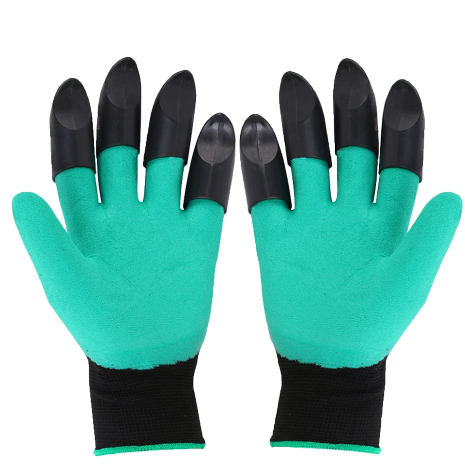 Gardening Digging Planting Pruning Tool Lawn Care 8 Claws Garden Genie Gloves US - Image 1 of 4