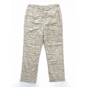 Chicos Womens Pants Multicolor Newsprint Cotton Blend High Rise Stretch L 12 - Picture 1 of 7