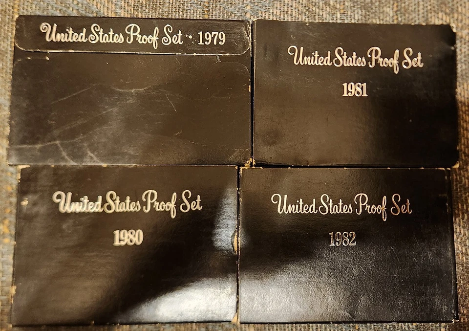 US Mint 1979 1980 1981 1982 Proof Sets - Susan B Anthony $1 dollar coin - Image 1 of 1