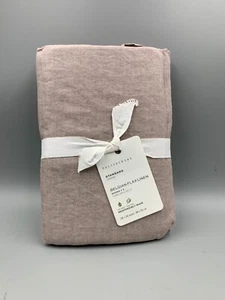 Pottery Barn Belgian Flax Linen Fringe Ruffle Sham S/2 Pink Standard #H771 - Picture 1 of 6