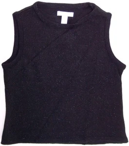 NWOT Charter Club Girl's Shimmery Black Knit Vest, Size 7 - Picture 1 of 1