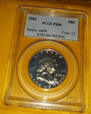 1962  BENJAMIN FRANKLIN COIN 50C  PCG PR66 SERIES:  46PR.  COIN:. 13 - Image 1 of 2