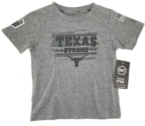 NEW Texas Longhorns Strong Colosseum OHT Grey SS USA Flag Shirt Toddler 3T - Picture 1 of 8