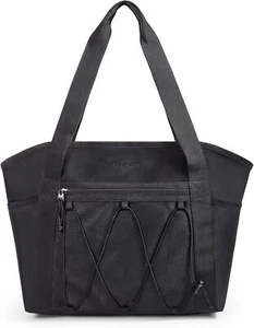 BAGSMART Tote Bag for Women, Travel Bags Gym with Zipper Black  - Picture 1 of 7