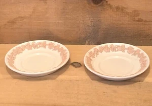 2 Wedgwood Demitasse Embossed Pink on Cream 4-1/2"W Saucers. Very Good Condition - Picture 1 of 8
