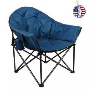 Oversized Camping Chairs Padded Folding Moon Chair Saucer Recliner W/ Carry Bag~ - Picture 1 of 8