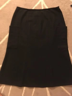 Original Sonie Rykiel Black A-line Midi Wool Winter Women's Skirt Size 8 France - Image 1 of 4