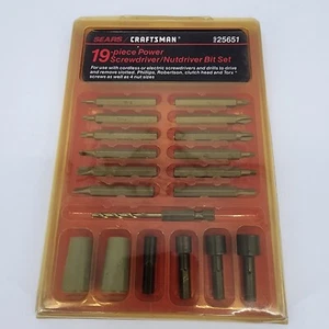 Sears Craftsman Bit Set 19 Piece Power Screwdriver Nutdriver Complete 92561 VTG - Picture 1 of 7