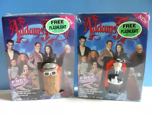 Vtg. ADDAMS FAMILY Movie (1991) 2 CEREAL BOXES w/ COUSIN ITT & LURCH FLASHLIGHTS - Picture 1 of 7