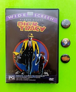 DICK TRACY 1990 DVD Madonna bonus badge button Beatty Pacino R4 PAL Breathless - Picture 1 of 9