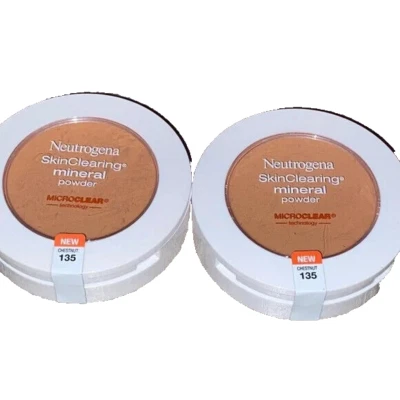 2 Neutrogena Skin Clearing Mineral Pressed Powder 135 Chestnut new sealed - Image 1 of 4
