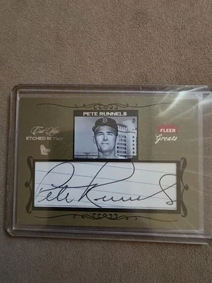 2004 Fleer Greats Of The Game Etched Time Pete Runnels Cut Signature Auto #17/35 - Image 1 of 3