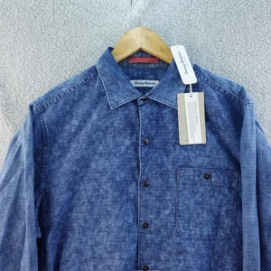 Tommy Bahama Indigo Tides Button Down Shirt Men's M Denim Blue Beach Camp NWT - Picture 1 of 7