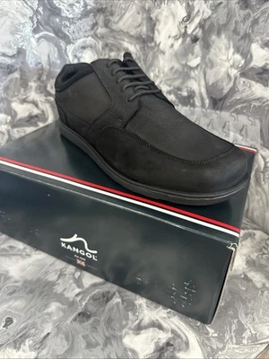 Kangol Leder Schnürschuhe Herren Schwarz Schuhe Alle Größen