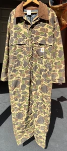 Vintage Carhartt camo duck coveralls. Insulated. Included hood. 44R. EXC.. USA  - Picture 1 of 8