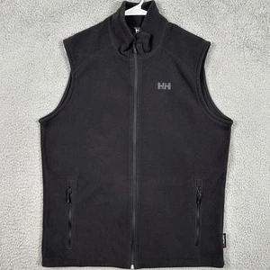 Helly Hansen Vest Fleece Men Large Black Full Zip Sleeveless Pocket Logo Outdoor - Picture 1 of 6
