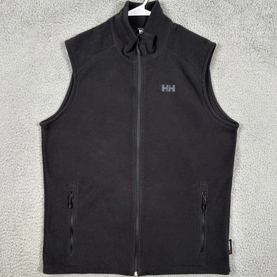 Helly Hansen Vest Fleece Men Large Black Full Zip Sleeveless Pocket Logo Outdoor - Image 1 of 4