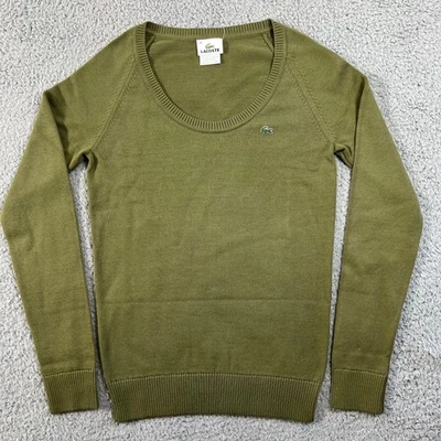 Suéter para mujer Lacoste verde oliva algodón cuello redondo talla M (US) / 6 (EU) DE COLECCIÓN NUEVO CON ETIQUETAS Foto 1 de 4