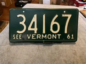 Placa de licencia de Vermont 1961 "Ver Vermont" 34167 - Imagen 1 de 3