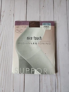 Nice Touch Control Top Pantyhose Smoky Taupe Size D Medium Leg Toning - Picture 1 of 4