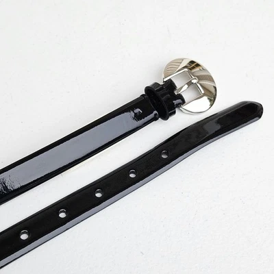 Ralph Lauren Women's Black Patent Leather Belt w/Buckle, Size 31 L Made in Italy - Image 1 of 4