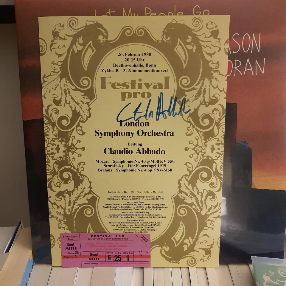 CLAUDIO ABBADO  ORIGINAL HAND-SIGNED FLYER 1980 LA SCALA MILAN CLASSICAL MUSIC - Image 1 of 1