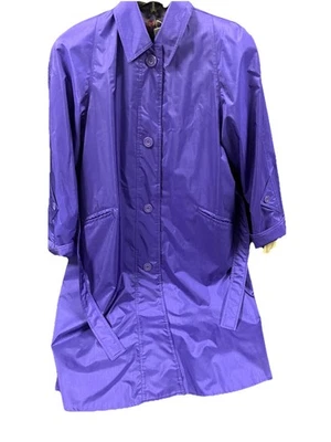 New London Fog Vintage Womens 10P Petite Trench Coat Purple Violet made in Korea - Image 1 of 4