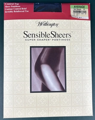 Worthington Sensible Sheers Control Top Super Shaper Off Negro 17 Denier Pierna Nuevo Foto 1 de 3