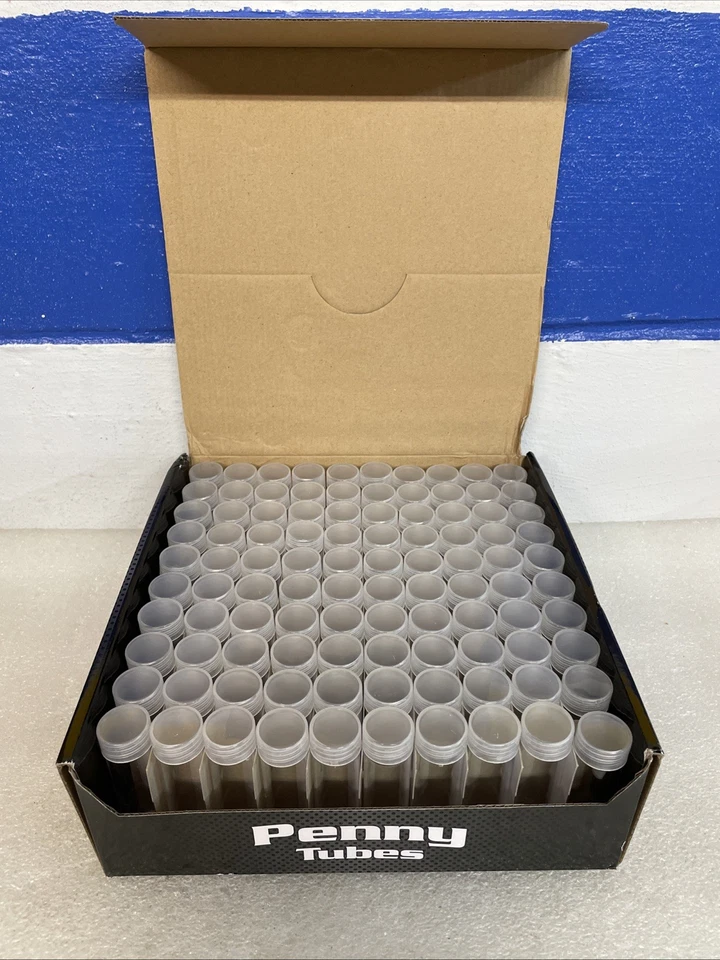 20pk BCW Coin Tube Penny Cent Round Plastic Storage Tubes Screw Cap Holds 50