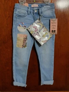 Squeeze Jeans Girls Size 4 Comfort Soft Stretch Skinny Butterfly Change Purse - Picture 1 of 6