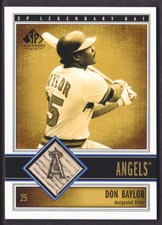 2002 SP Legendary Cuts Game BAT #B-DBA Don Baylor Anaheim Angels