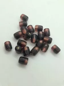 20x lampwork glass beads purple two tone tube 8mm by 12mm (z5-20) - Picture 1 of 2